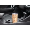 Elanze Designs 20 oz Stainless Steel On the Go Insulated Travel Tumbler With Push Top Lid, Tangerine Orange Cheetah Leopard Print White - 3 of 4