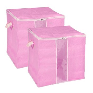 Unique Bargains Storage Bag Comforters Bags Foldable Containers with Handle & Zipper - 1 of 4