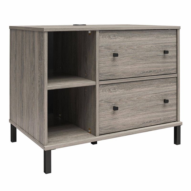 Kalissa Gray Oak 2-Drawer Nightstand with Wireless Charger
