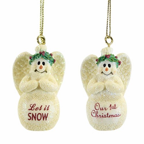 Transpac Resin White Christmas Mini Plaid Snowman Ornaments Set Of 4 :  Target