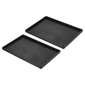 Unique Bargains Rectangular Plastic Reusable Fast Food Serving Tray 2 Pcs - 1 of 4
