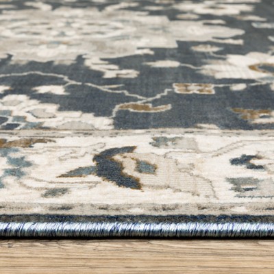 Ellington Blue and Beige Polyester Runner Rug 2'3" x 7'6"