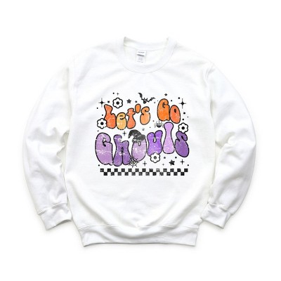 Simply Sage Market Women's Graphic Sweatshirt Let's Go Ghouls Flowers