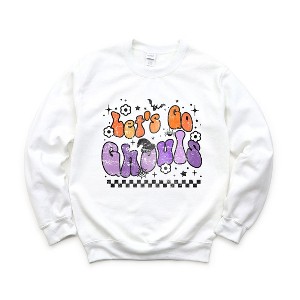 Simply Sage Market Women's Graphic Sweatshirt Let's Go Ghouls Flowers - 1 of 4