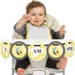 Big Dot of Happiness Honey Bee 1st Birthday Highchair Decor - I Am One - First Birthday High Chair Banner