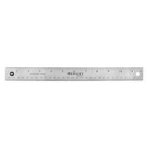 Westcott® 12" Stainless Steel Office Ruler With Non Slip Cork Base - 1 of 4