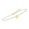 Pure Collection by Ross-Simons Italian 14kt Yellow Gold Starfish and Blue Enamel Station Anklet Size 9 - 2 of 4