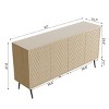 63" Modern Sideboard Buffet Cabinet with Honeycomb Doors and 4 Adjustable Shelves for Dining Room or Entryway-Baofuwish - 4 of 4
