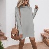 Anna-Kaci Women's Knit Sweater Dress with Ribbed Hem and Cuffs - Medium, Gray - 2 of 4