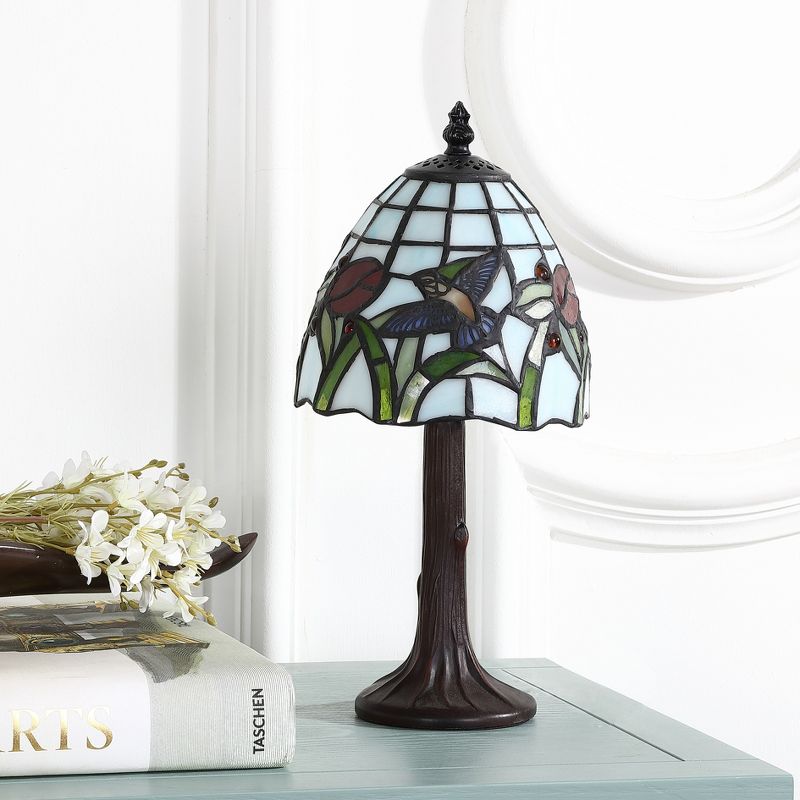 JONATHAN Y Hummingbird Tiffany-Style LED Table Lamp, 4 of 8