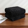 Kate Aurora Leylani Ultra Soft & Plush Luxurious Accent Throw Blanket - 50 in. W x 60 in. L - Black - image 3 of 4