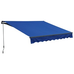 Aoodor 10' x 8' x 5' Retractable Window Awning Sunshade Shelter,Polyester Fabric,with Retractable Brackets and Two Wall Bases - 1 of 4