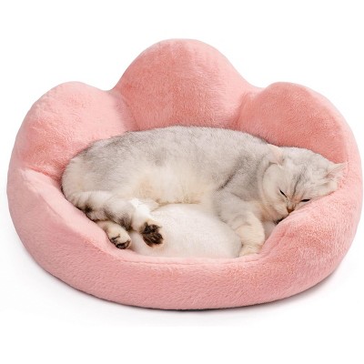 Boersma Fluffy Cat Couch Bed – Washable Round Pet Sofa with Non-Slip Bottom for Indoor Cats, Kittens & Small Dogs