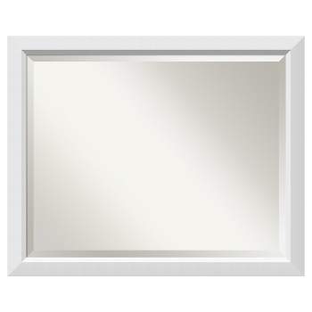 32" x 26" Blanco Wood Framed Bathroom Vanity Wall Mirror White - Amanti Art