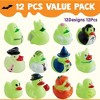 Joyfy 12 PCS Halloween Rubber Ducks Bath Toys, Glow in The Dark Ducks for Trick or Treating Goodie Bag Fillers, Halloween Party Favors Supplies Decor - 2 of 4