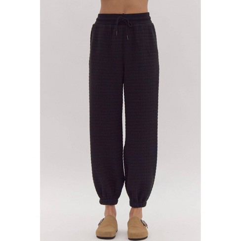 Women's High Waisted Texture Jogger - entro - image 1 of 4