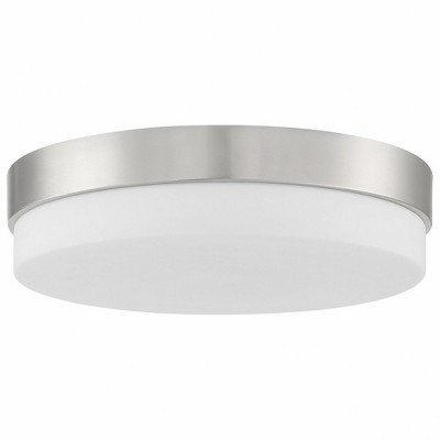 Roma 18'' Brushed Steel and Glass LED Flush Mount