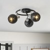 Modern 3-Light Black Ceiling Spotlight Fixture, Adjustable Metal Sphere Flush Mount Lamp for Living Room Bedroom - 3 of 4