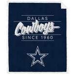NFL Dallas Cowboys Legacy Script Sherpa Flannel Fleece Blanket