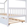NicBex Twin Size Loft Bed Roof Shape Pine Bed Frame with Twin Trundle and Headboards for Bedroom, No Box Spring Required - 4 of 4