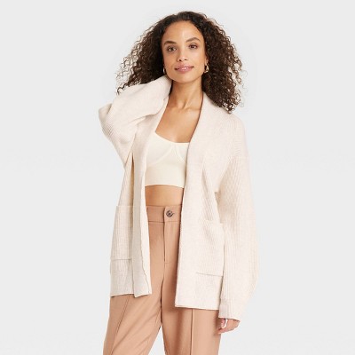 Women's Open-front Cardigan - Universal Thread™ Tan S : Target