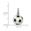 Black Bow Jewelry Sterling Silver, Enameled Black and White Soccer Ball Charm, 10mm - 4 of 4