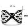 Slickblue Women’s Bow-Shaped Ring, Stainless Steel, Two-Tone IP Black Finish, Clear Cubic Zirconia, size 5–10 - 2 of 4
