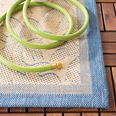 Reversible Flat-Woven Blue Runner Rug 2'3" X 6'7" - Easy Care & Stain-Resistant