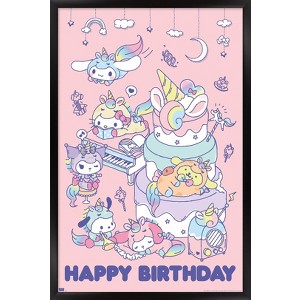 Trends International Hello Kitty and Friends - Happy Birthday Framed Wall Poster Prints - 1 of 4