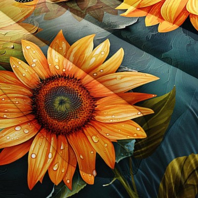 Acoinel Vibrant Sunflower & Butterfly Comforter Set - All Season Bedding with 2 Pillowcases,Queen — фото 4
