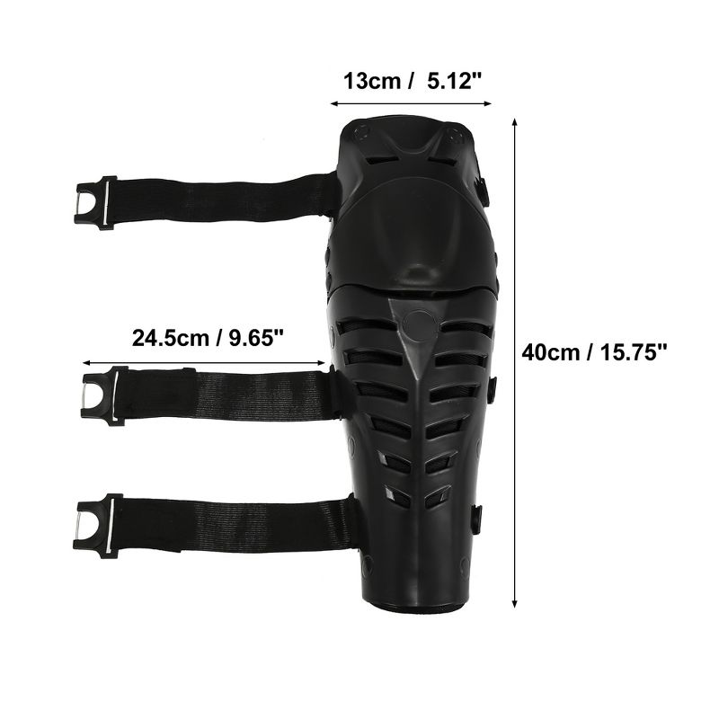 Unique Bargains Motorcycle Knee Elbow Pads Motorcycle Knee Guards with Adjustable Strap for Adults Black 2 Pcs, 4 of 7