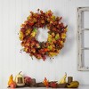 Nearly Natural 32” Autumn Oak Leaf, Berries and Pumpkin Artificial Autumn Wreath - 4 of 4
