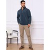 INSPIRE CHIC Men's Stand Collar Half Zip Long Sleeve Fleece Sweatshirt - 2 of 4