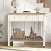 KIGFTSOD Vintage Two - Drawer Console Table with Open Shelf, Distressed Finish for Entryway & Living Room - 4 of 4