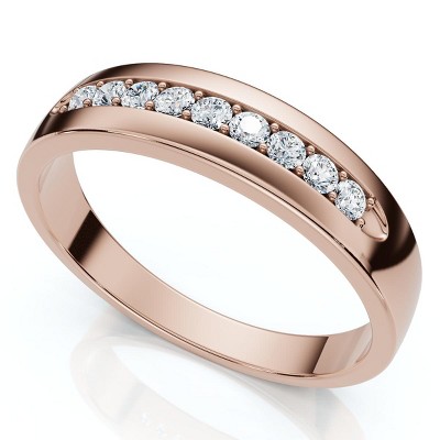 Pompeii3 Men's 1/4Ct Polished Diamond Wedding Ring 14k Gold or Platinum Lab Created EF/VS