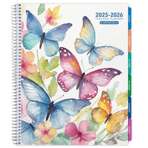 Global Printed Products Lite Teacher AY 2025-2026 Planner - 8.5"x11" (Watercolor Butterflies) - 1 of 4