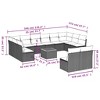 vidaXL 13 Piece Patio Sofa Set with Cushions Black Poly Rattan - Black and Blue - 3 of 4