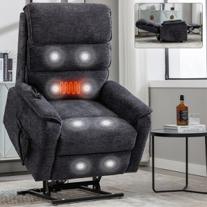 Grungis Chenille Lift Massage Chairs for Elderly,Cozy Recliner Chairs with Massage and Lumbar Heating for Living Room - 1 of 4