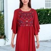 Anna-Kaci Women's Floral Dream Embroidered Bell Sleeve Dress for Everyday Wear - 2 of 4