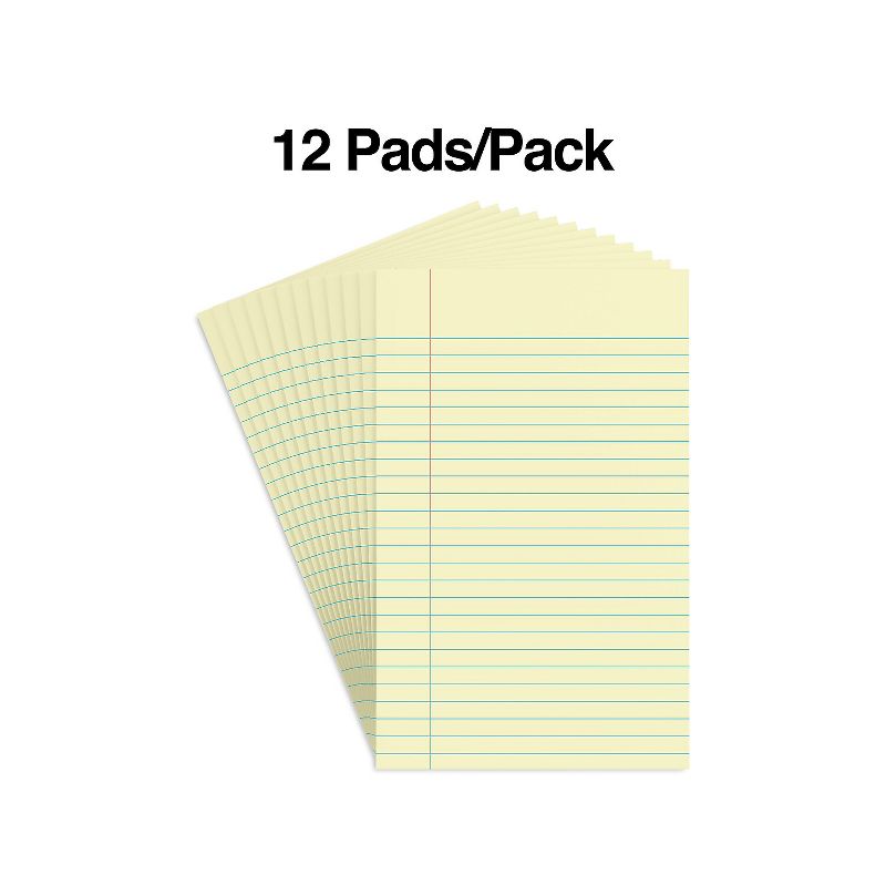 Staples Notepads 5" x 8" Narrow Ruled Canary 50 Sh./Pad 12 Pads/PK TR57293/18601, 2 of 9
