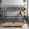 Full Size Metal Bunk Bed with Built-in Desk, Storage Drawers, Guard Rails, and MDF Shelves - 2 of 4