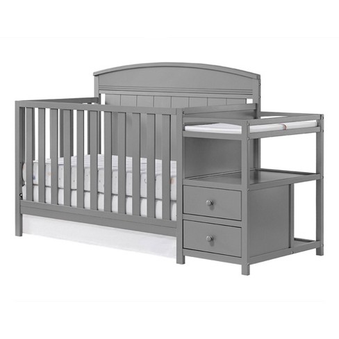 Grey crib shop changing table combo