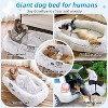 KTMBDW Human Dog Bed, 71''x45''x14'' Size Fits You and Pets, Washable Faux Fur Dog Bed for People Doze Off, Napping Orthopedic Dog Bed, Gray - 4 of 4