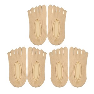 Unique Bargains Invisible Five Fingers Socks Hook Silk Five Toe Socks Mesh Breathable Soft Fashion No Show Socks for Women 3 Pairs - 1 of 4