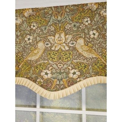 Vivaldi Green Nature-Inspired Bird Motif Window Valance