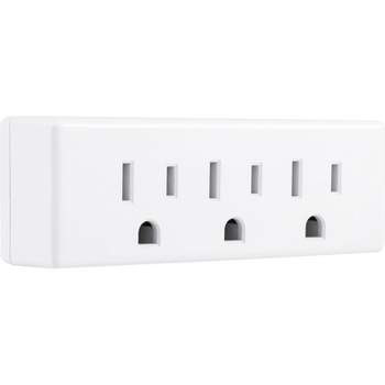 GE 3 Outlet Grounded Tap White