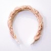 Anna-Kaci Twisted Floral Fabric Headband with Pearl Embellishment and Knotted Design 6x6.3in - Mauve Pink - 4 of 4