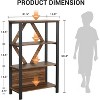 GustoWave Book Shelf - Bookcase with Open Display Shelves Wood and Metal Standing Bookshelf with Storage Rack - 3 of 4