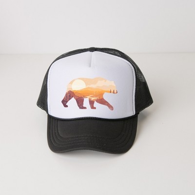 Simply Sage Market Bear Sunset Valley Adult Foam Trucker Hat