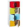 Hodedah HID44 Heavy Duty 8 Door 4 Shelf Floor Mount Enclosed Multipurpose Storage Bookcase Cabinet for Home and Office - 2 of 4